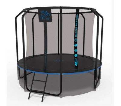 Батут FitToSky 312 см Black Premium c сеткой и лесенкой 60 пружин