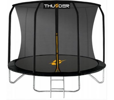 Батут Thunder 252см с внутренней сеткой и лесенкой 48 пружин чёрный