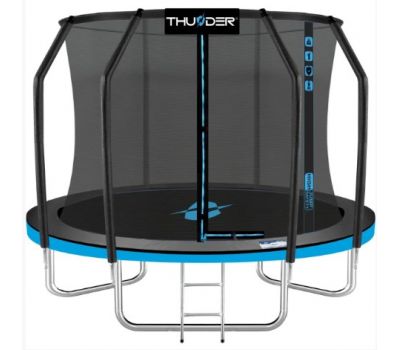 Батут Thunder ELITE 312см с внутренной сеткой и лесенкой 60 пружын чёрный