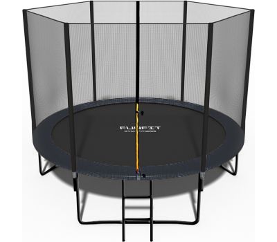 Батут FunFit 252 см с сеткой и лестницей черный
