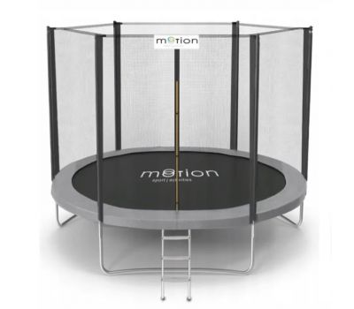 Батут Jumi Motion 312 см с сеткой и лесенкой серый 146