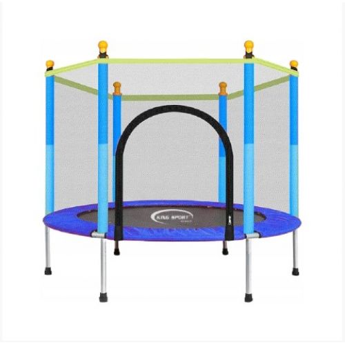 Батут детский King Sport 140см с защитной сеткой + 6 опорных ножек Blue