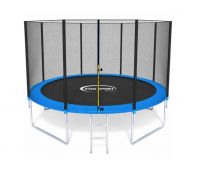 Батут King Sport 374 см 12FT с защитной сеткой и лестницей, большой садовый батут до 150 кг Батут King Sport 374 см 12FT с защитной сеткой и лестницей, большой садовый батут до 150 кг