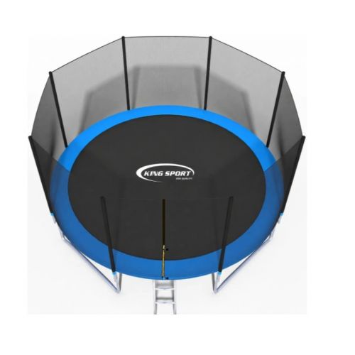 Батут King Sport 374 см 12FT с защитной сеткой и лестницей, большой садовый батут до 150 кг