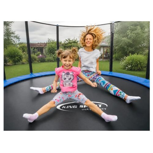 Батут King Sport 374 см 12FT с защитной сеткой и лестницей, большой садовый батут до 150 кг