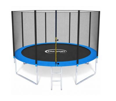 Батут King Sport435 см 14FT с защитной сеткой и лестницей, большой садовый батут до 150 кг