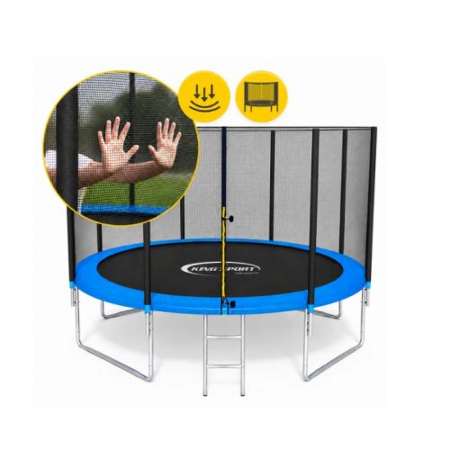 Батут King Sport435 см 14FT с защитной сеткой и лестницей, большой садовый батут до 150 кг