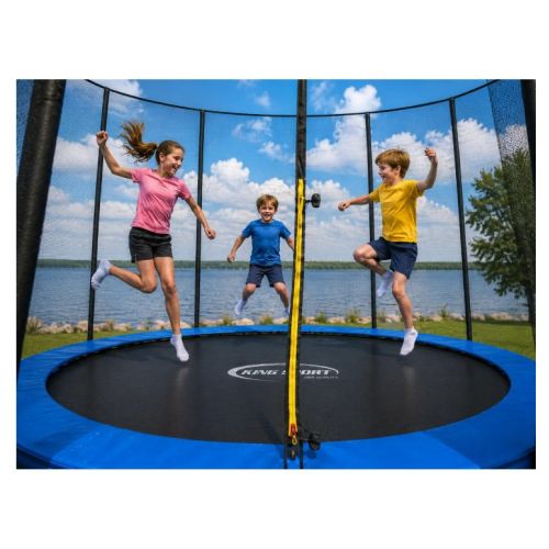 Батут King Sport435 см 14FT с защитной сеткой и лестницей, большой садовый батут до 150 кг