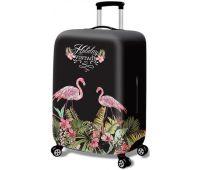 Чехол для чемодана Dorami большой L Flamingo black Чехол для чемодана Dorami большой L Flamingo black