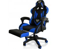 Кресло геймерское Malatec 8978 Blue с подставкой черно-синее
