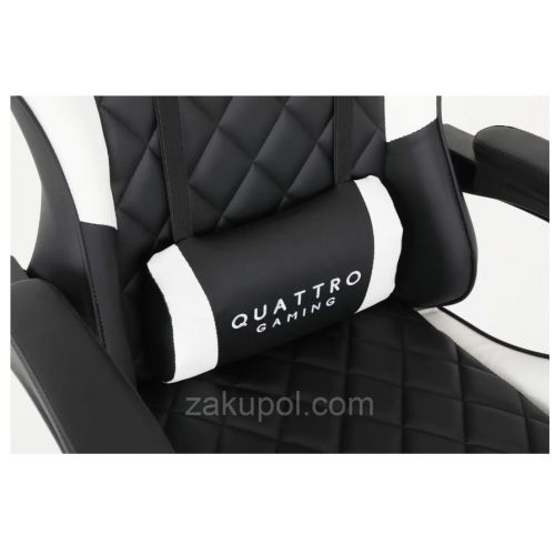 Компьютерное кресло с подставкой для ног CARBON Quattro Gaming Черно-белый