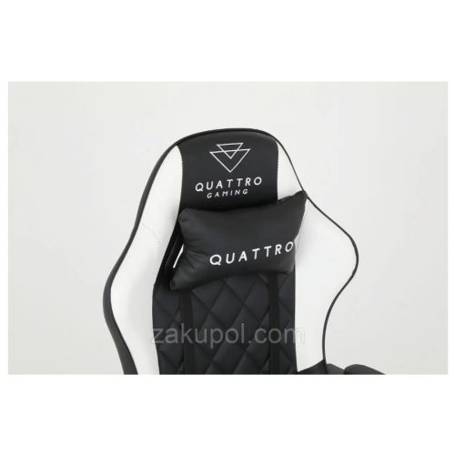 Компьютерное кресло с подставкой для ног CARBON Quattro Gaming Черно-белый