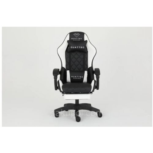 Компьютерное кресло с подставкой для ног CARBON Quattro Gaming Черно-белый