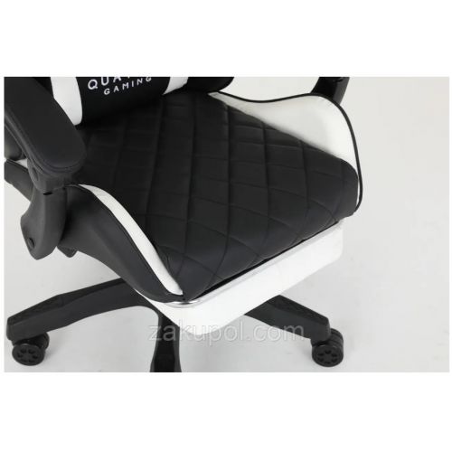 Компьютерное кресло с подставкой для ног CARBON Quattro Gaming Черно-белый