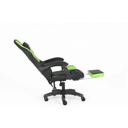 Компьютерное кресло с подставкой для ног CARBON Quattro Gaming Черно-зеленый