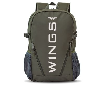 Молодежный школьный рюкзак WINGS 23 л для ноутбука 17” дюймов с боковыми карманами, ЗЕЛЕНЫЙ