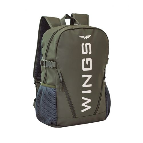 Молодежный школьный рюкзак WINGS 23 л для ноутбука 17” дюймов с боковыми карманами, ЗЕЛЕНЫЙ