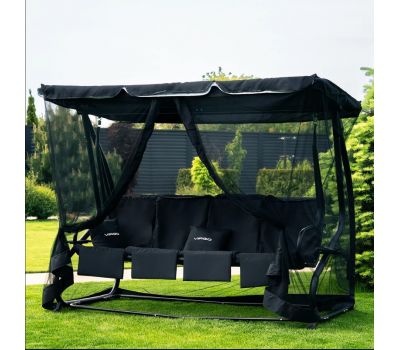 4-местные садовые качели-кровать Virgo Garden Luxury Black