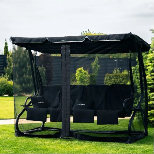 4-местные садовые качели-кровать Virgo Garden Luxury Black