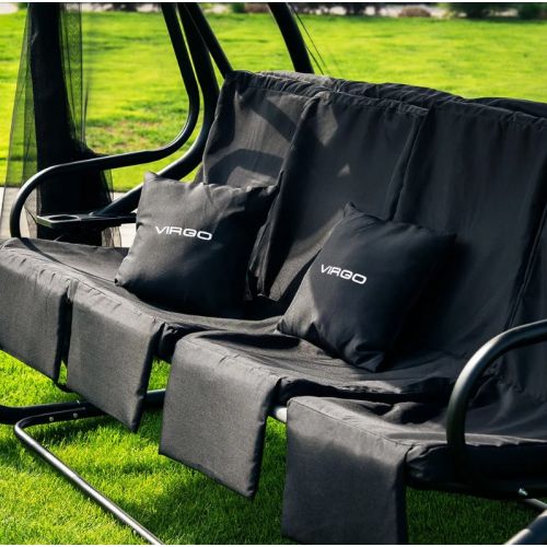 4-местные садовые качели-кровать Virgo Garden Luxury Black