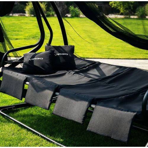 4-местные садовые качели-кровать Virgo Garden Luxury Black