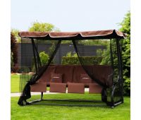 4-місна садова гойдалка-ліжко Virgo Garden Luxury Brown