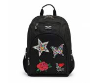Рюкзак шкільний дитячий Wings BP20 Patches чорний 16 л