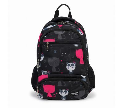 Рюкзак школьный детский Wings BP20 Panda черный 19 л